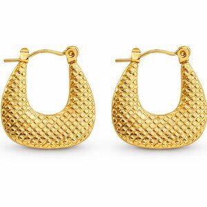 3For$20 Vintage Style U Shape Dot Geometric Stainless Steel Earrings